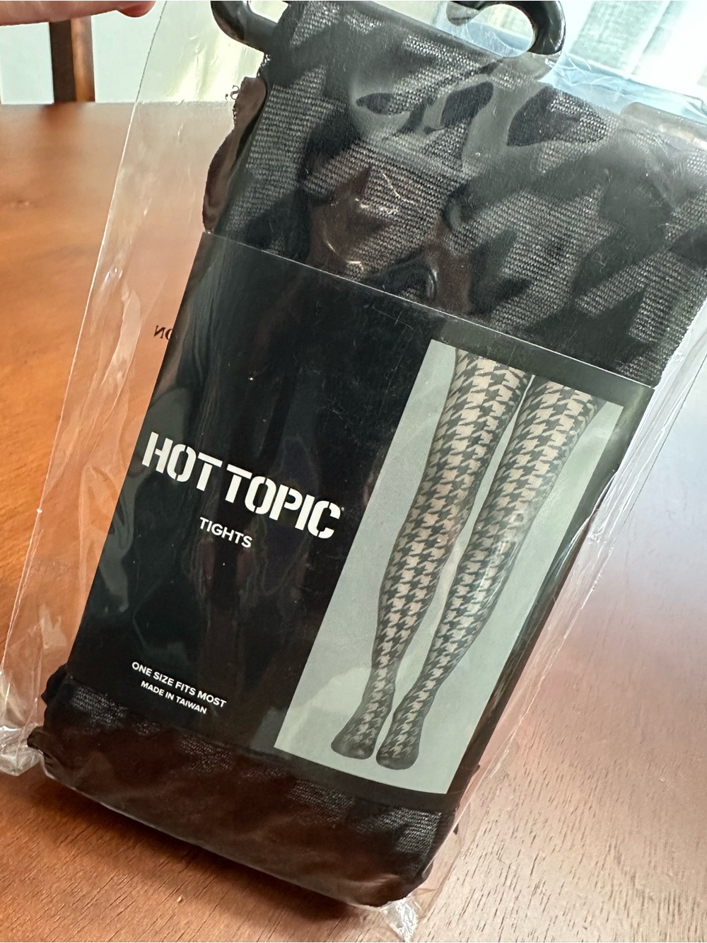 Hot Topic Black Houndstooth Sheer Tights